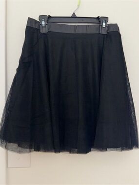 Black Tulle A-Line Skirt - Women